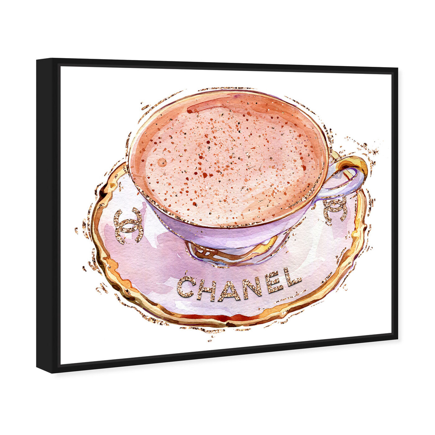 Angled view of White Glam Tea Cup featuring fashion and glam and fashion lifestyle art.