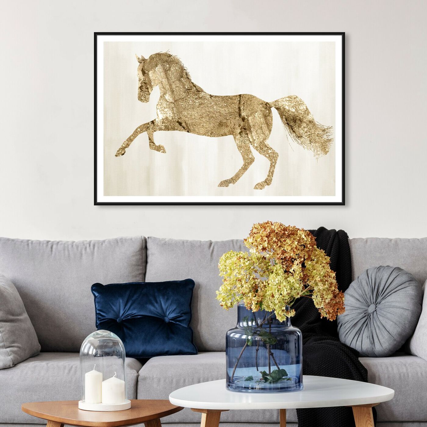 Hanging view of Gold Wild and Free featuring animals and farm animals art.