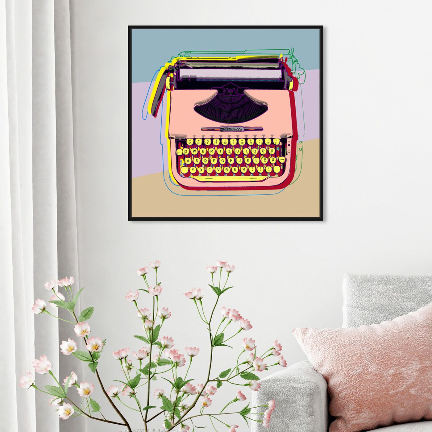 Hanging view of Pastel Type Writer featuring entertainment and hobbies and writing art.