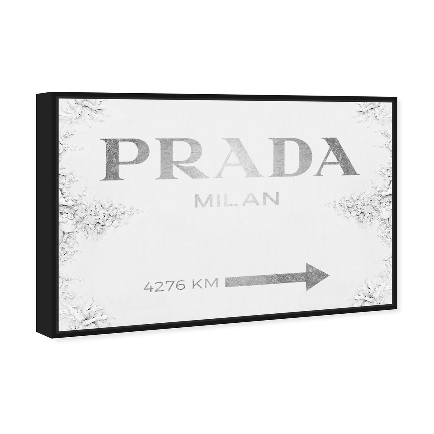 Angled view of Milan Sign Contemporary featuring fashion and glam and road signs art.