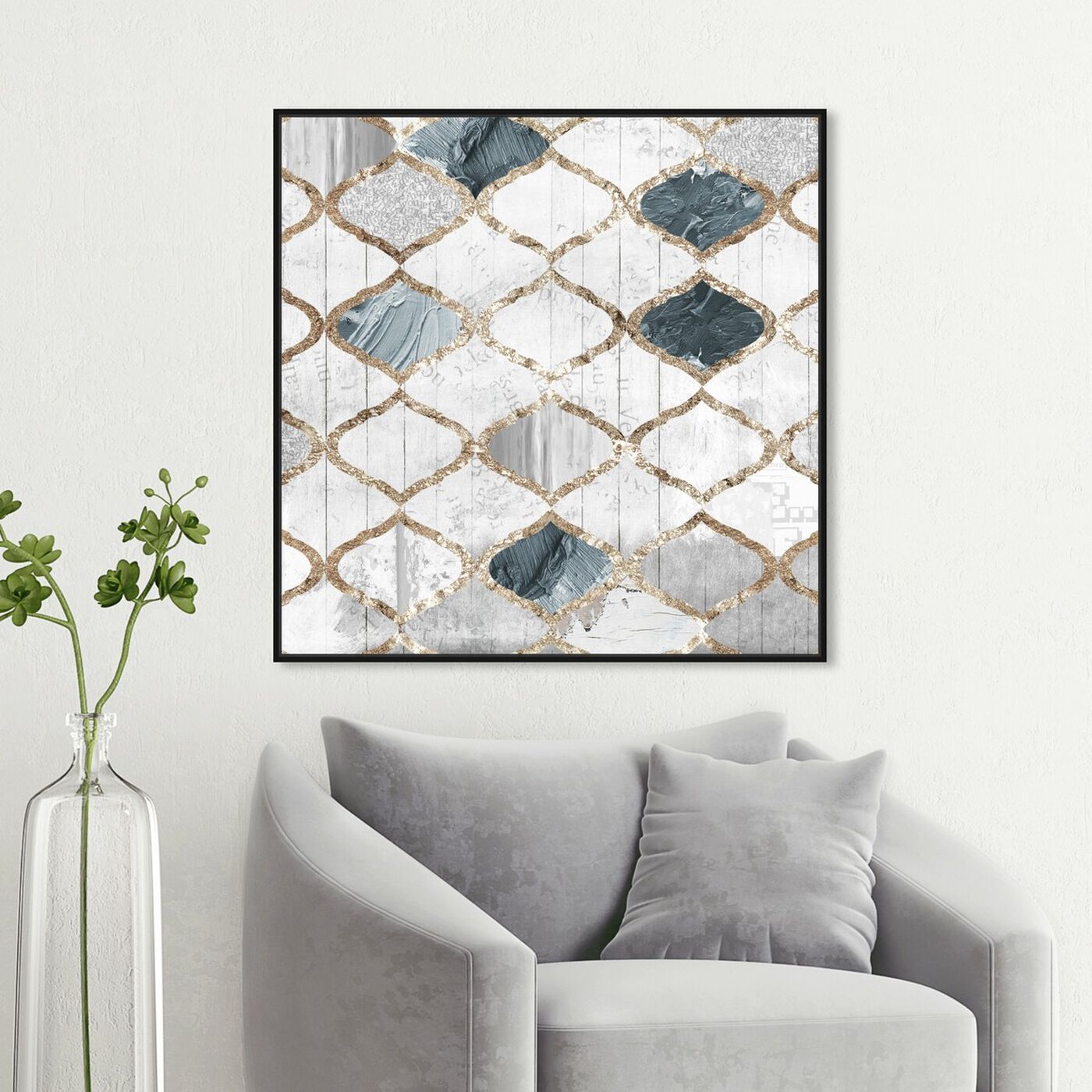 Hanging view of Modern Scandinavian featuring abstract and patterns art.