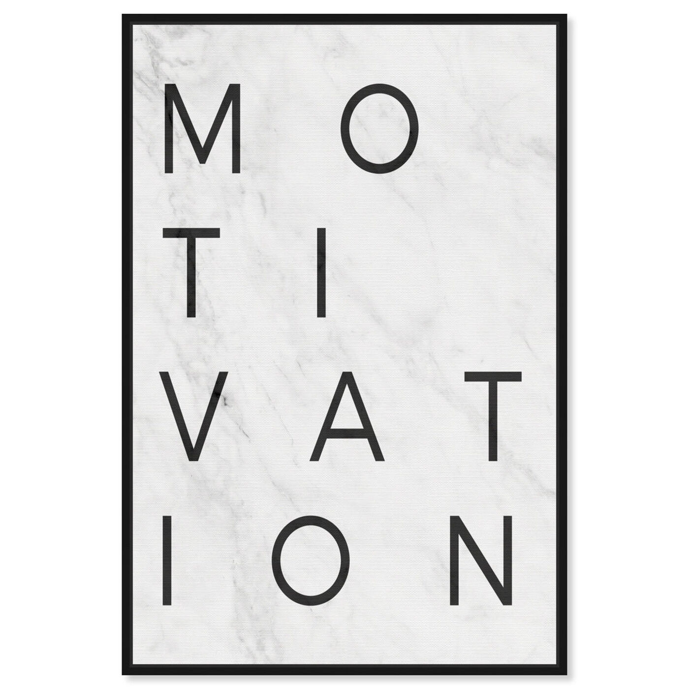 Front view of Motivation Minimalist Marble Paper featuring typography and quotes and motivational quotes and sayings art.