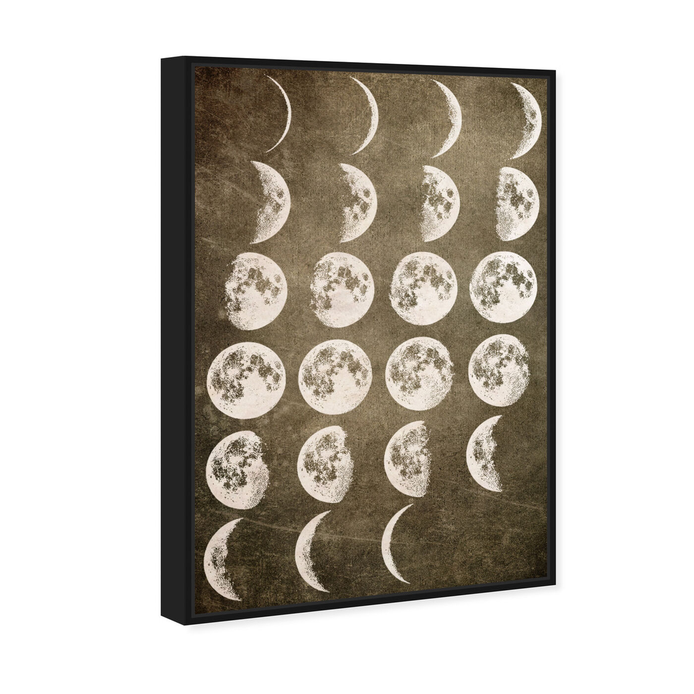Angled view of Lunar Phases featuring astronomy and space and moons phases art.