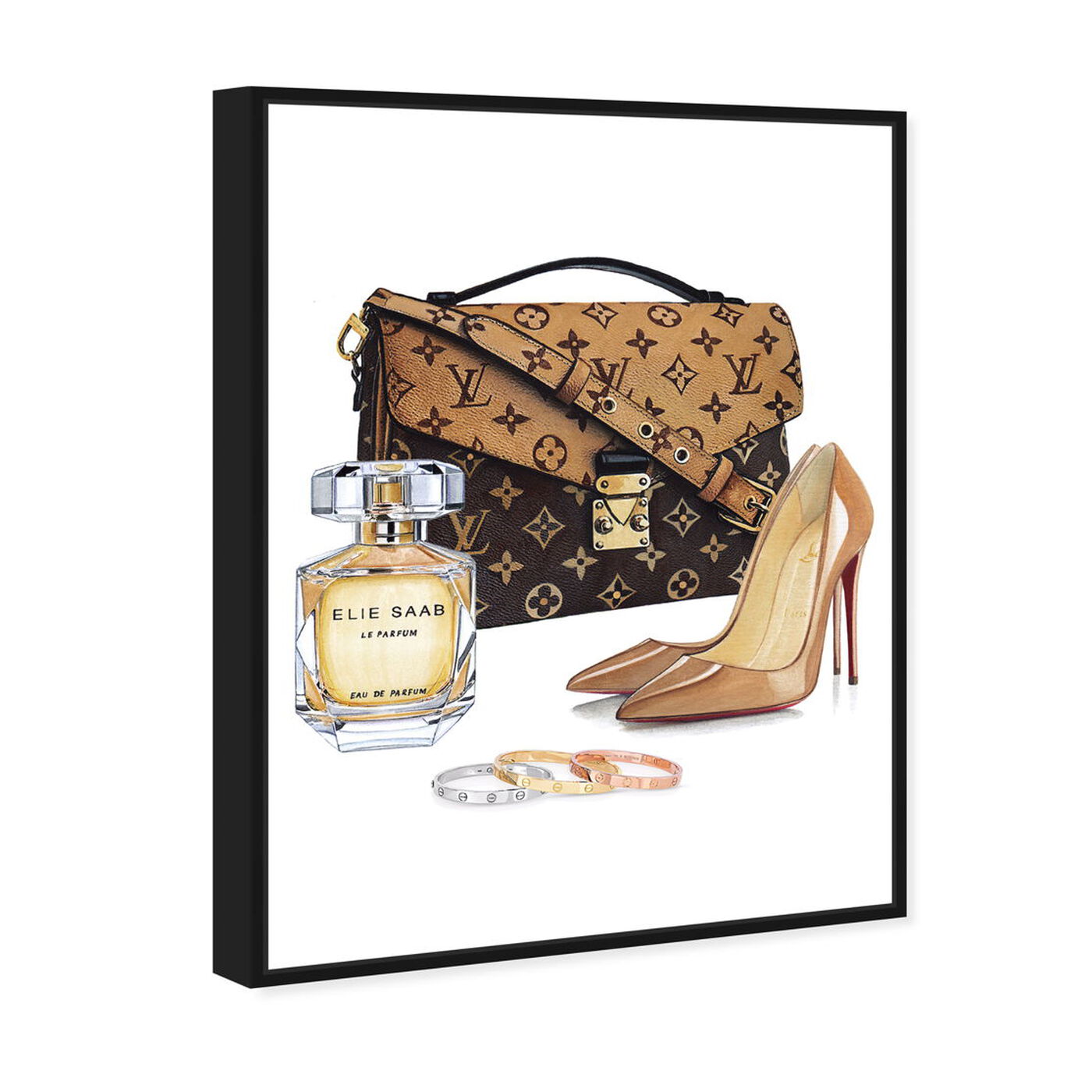 Angled view of Doll Memories-Luxury Shoes NUDE featuring fashion and glam and shoes art.