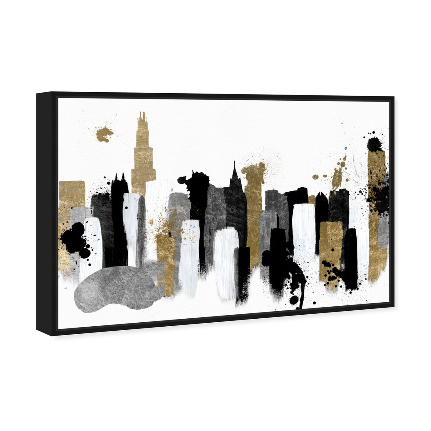 Angled view of Glamorous Chicago featuring abstract and paint art.