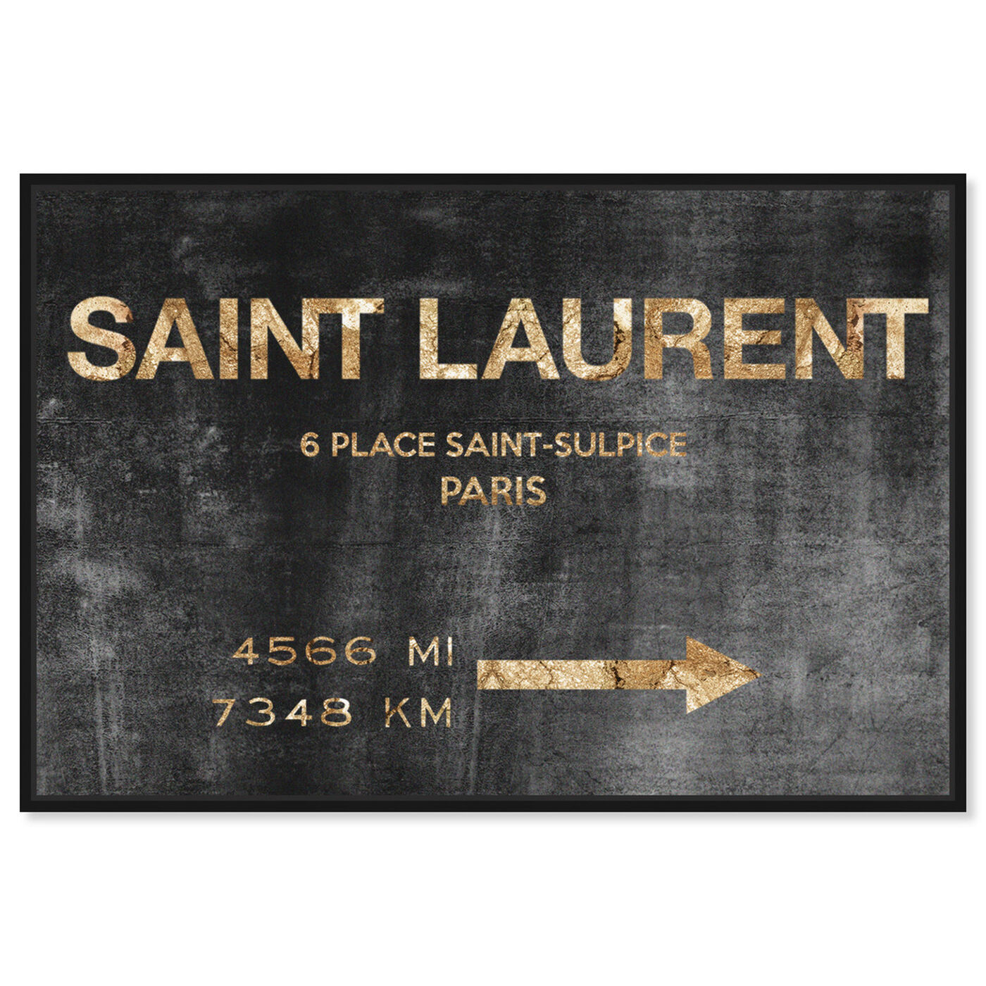Front view of Saint Sulpice Road Sign featuring fashion and glam and road signs art.
