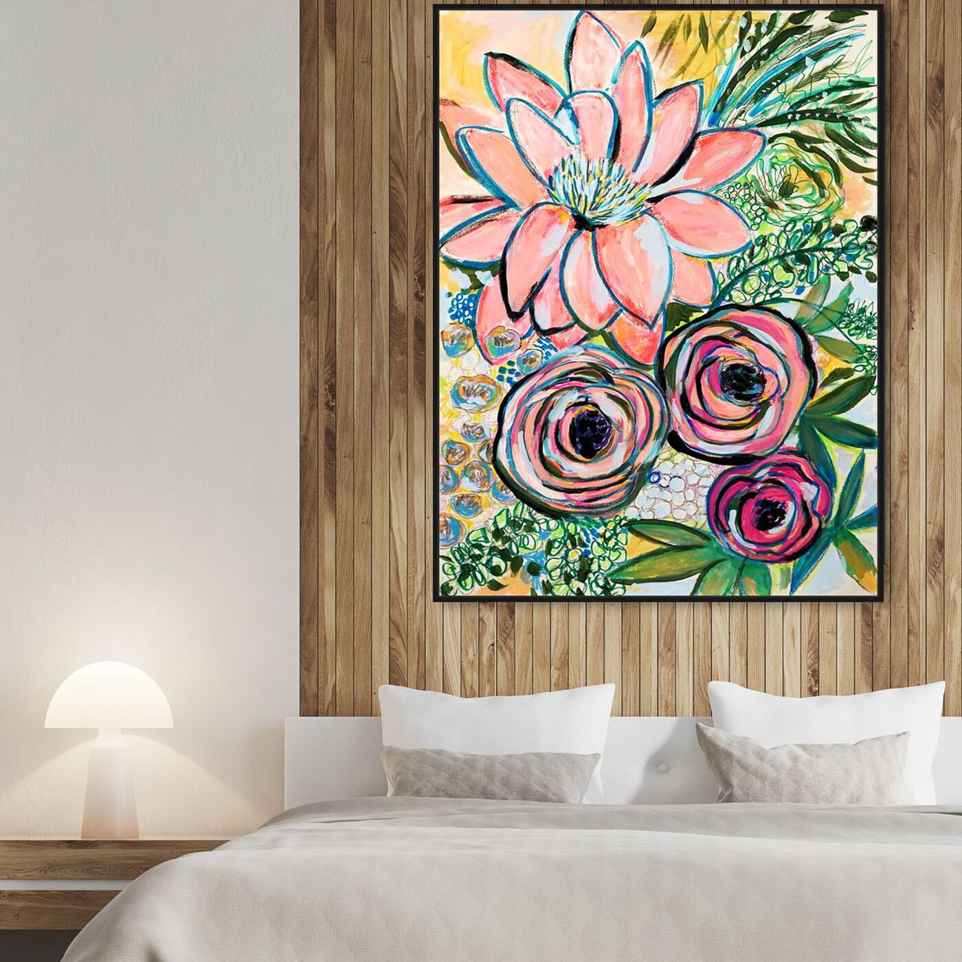 Hanging view of Rosalina - Peonies Party of Two featuring floral and botanical and florals art.