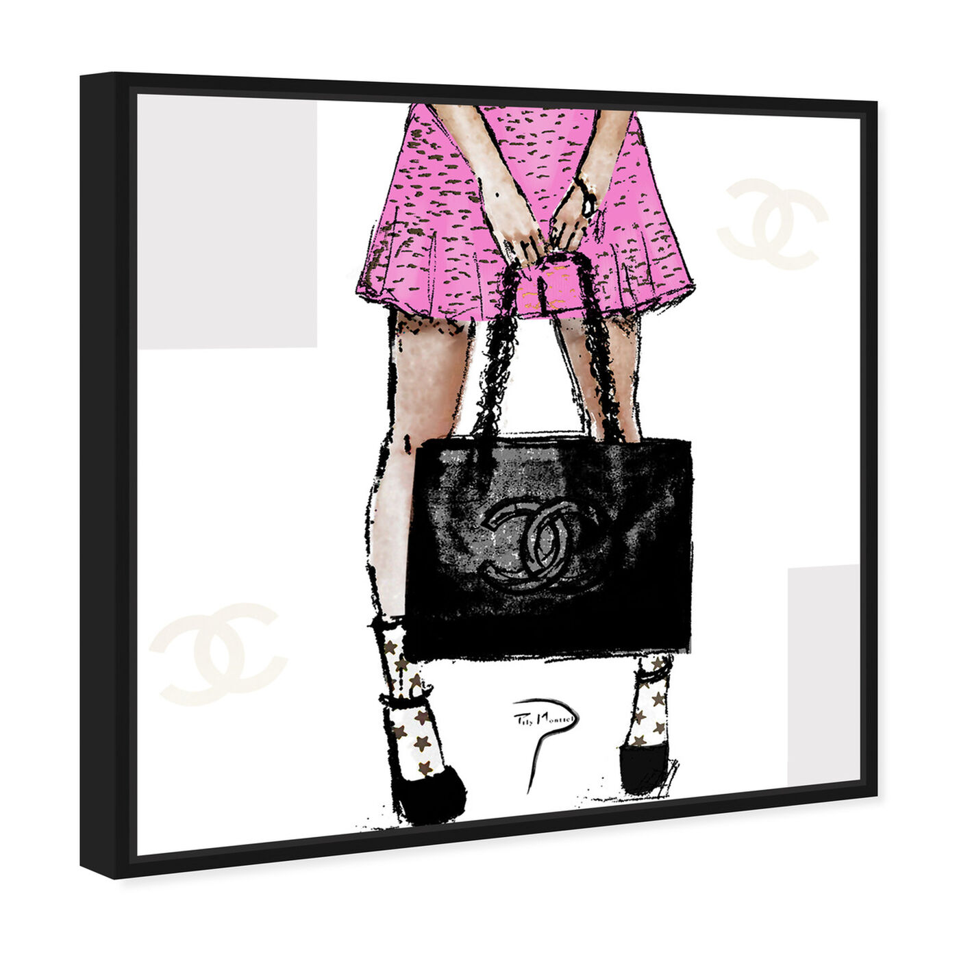 Angled view of Pily Montiel - Tweed skirt featuring fashion and glam and outfits art.