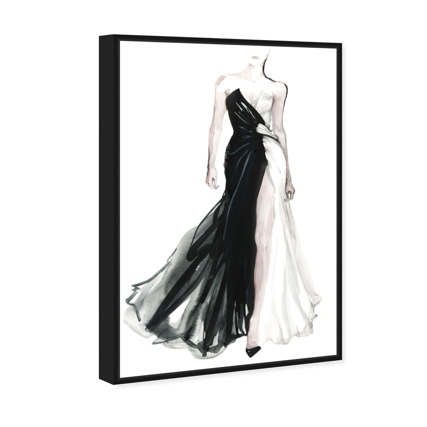 Angled view of Black and White Affair - Gill Bay featuring fashion and glam and dress art.