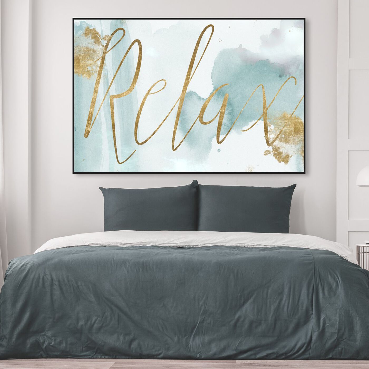 Hanging view of Relax Gold featuring typography and quotes and motivational quotes and sayings art.