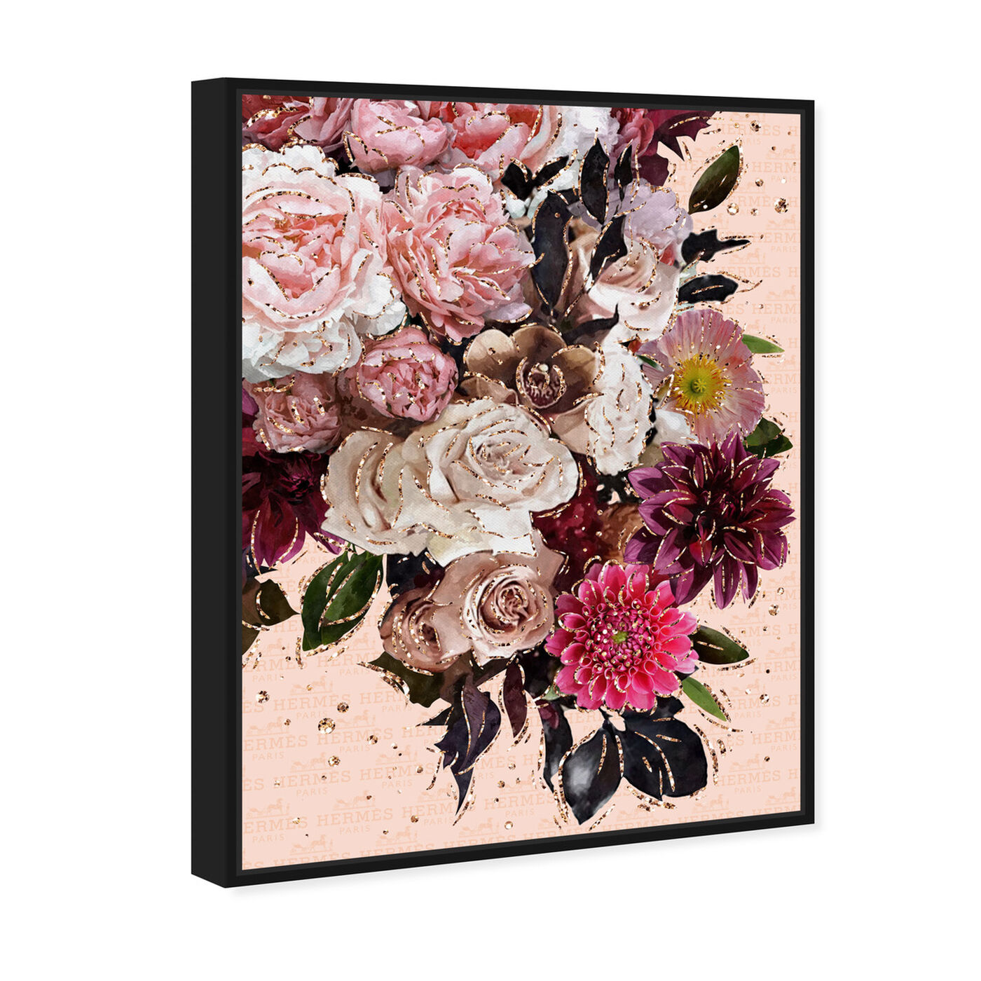 Angled view of Thierrys Warm Bouquet featuring floral and botanical and florals art.