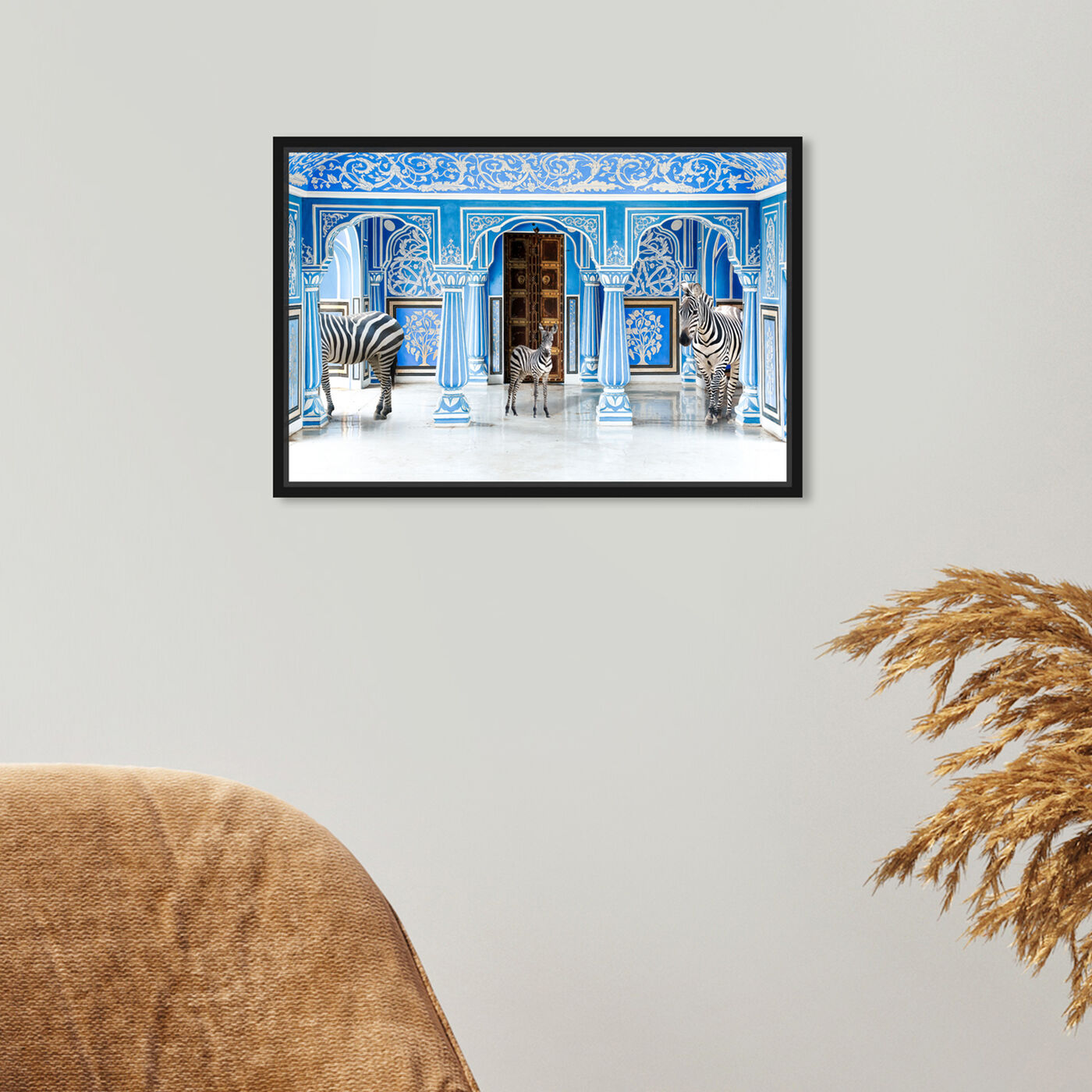 Hanging view of Zebra Blues featuring animals and zoo and wild animals art.