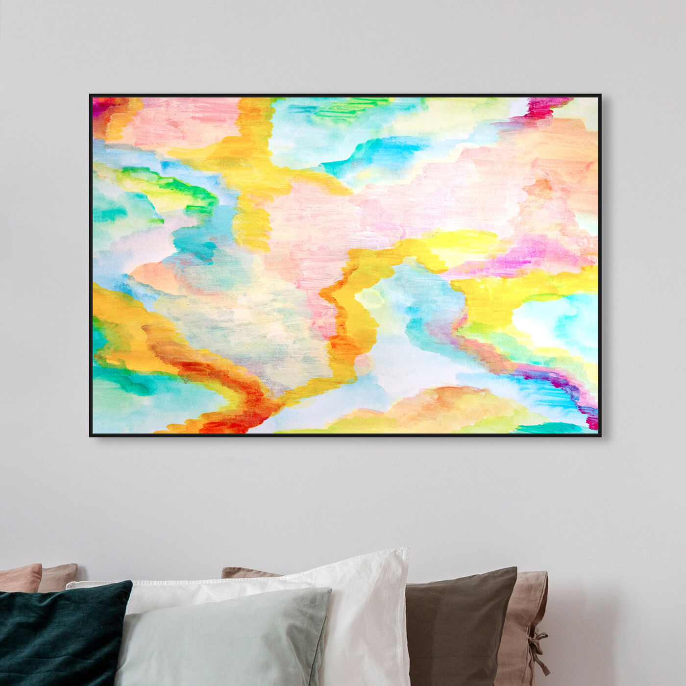 Hanging view of Rainbow Fall Showers featuring abstract and paint art.