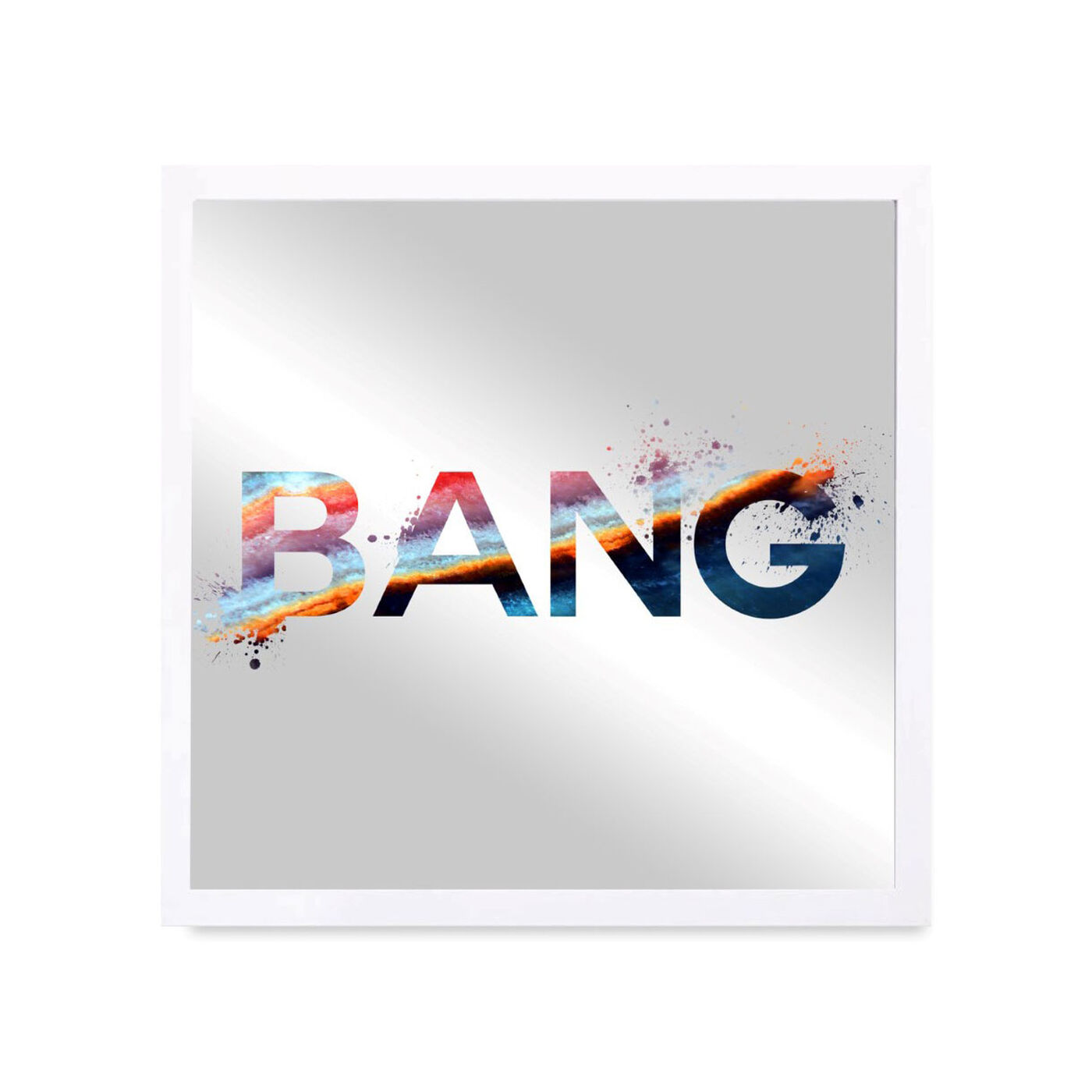 Front view of BANG BOOM featuring typography and quotes and quotes and sayings art.