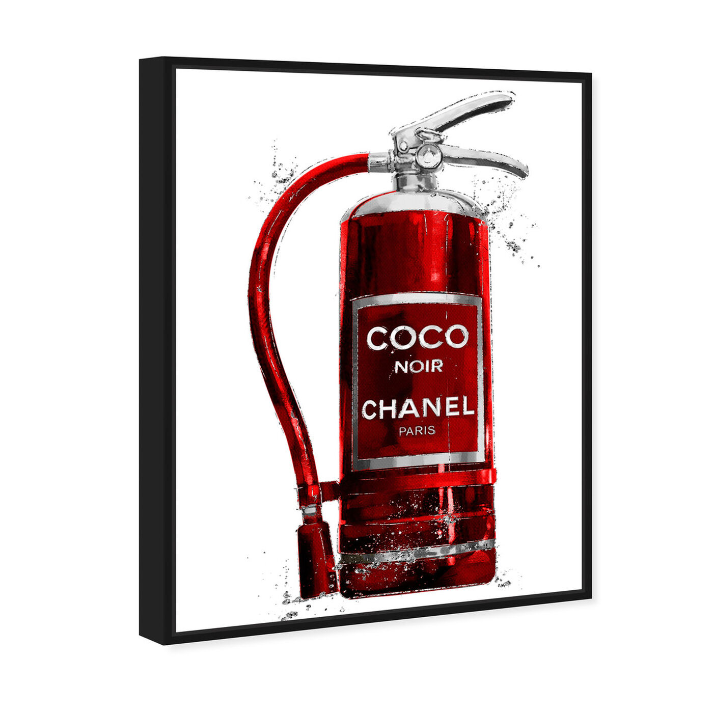 Angled view of Fashion Extinguisher Red featuring fashion and glam and perfumes art.