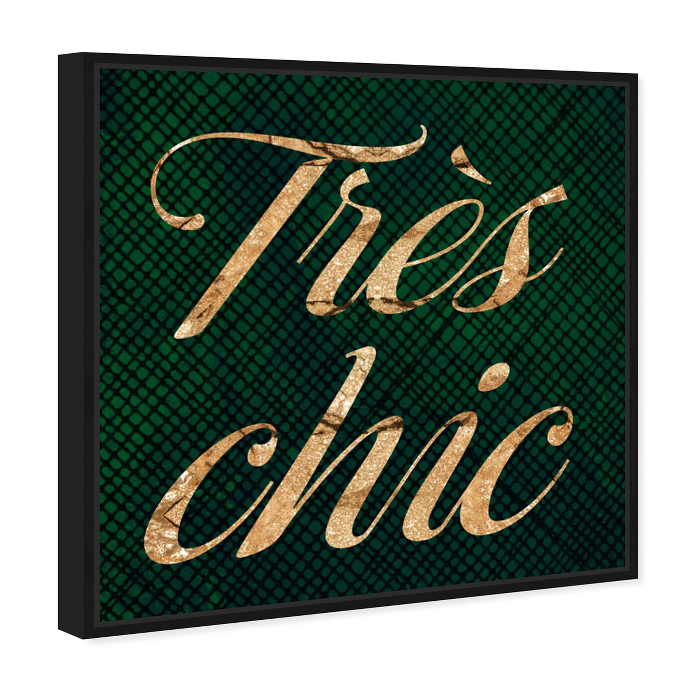 Angled view of Tres Chic Emerald featuring typography and quotes and fashion quotes and sayings art.