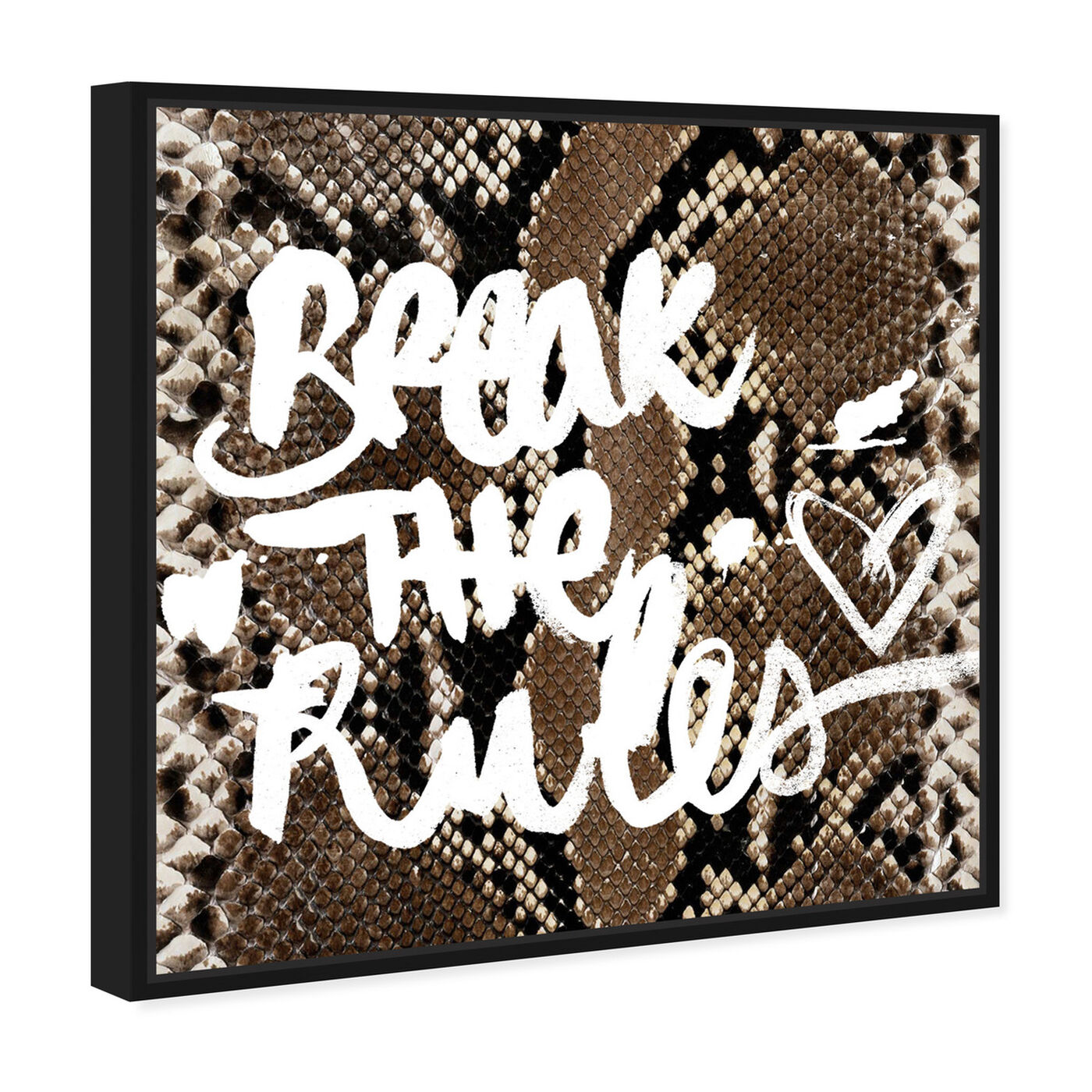 Angled view of Break the Rules  featuring typography and quotes and motivational quotes and sayings art.