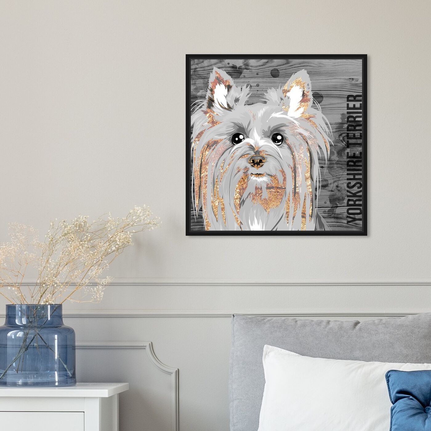Hanging view of Love My Yorkshire featuring animals and dogs and puppies art.