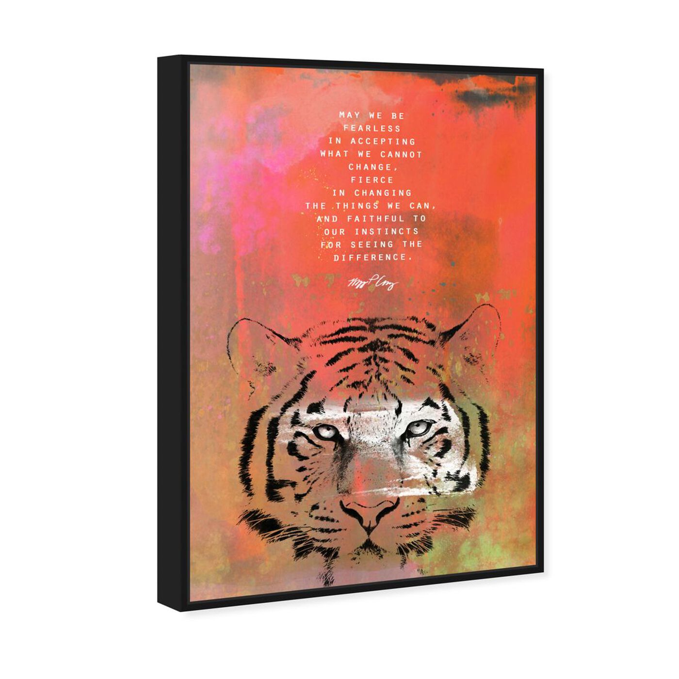 Angled view of Maggie P Chang - Tiger featuring typography and quotes and motivational quotes and sayings art.