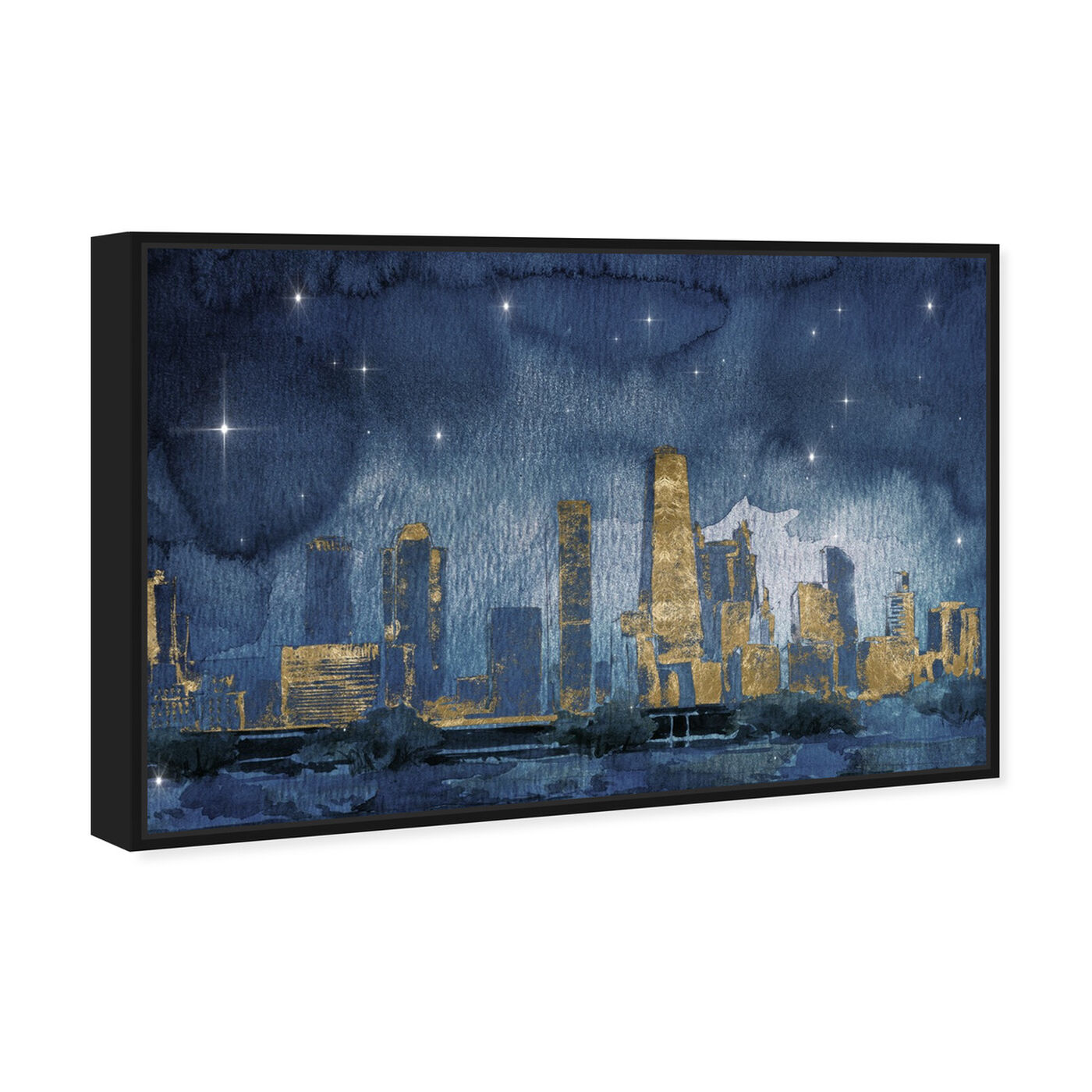 Angled view of Chicago Nighttime featuring cities and skylines and united states cities art.