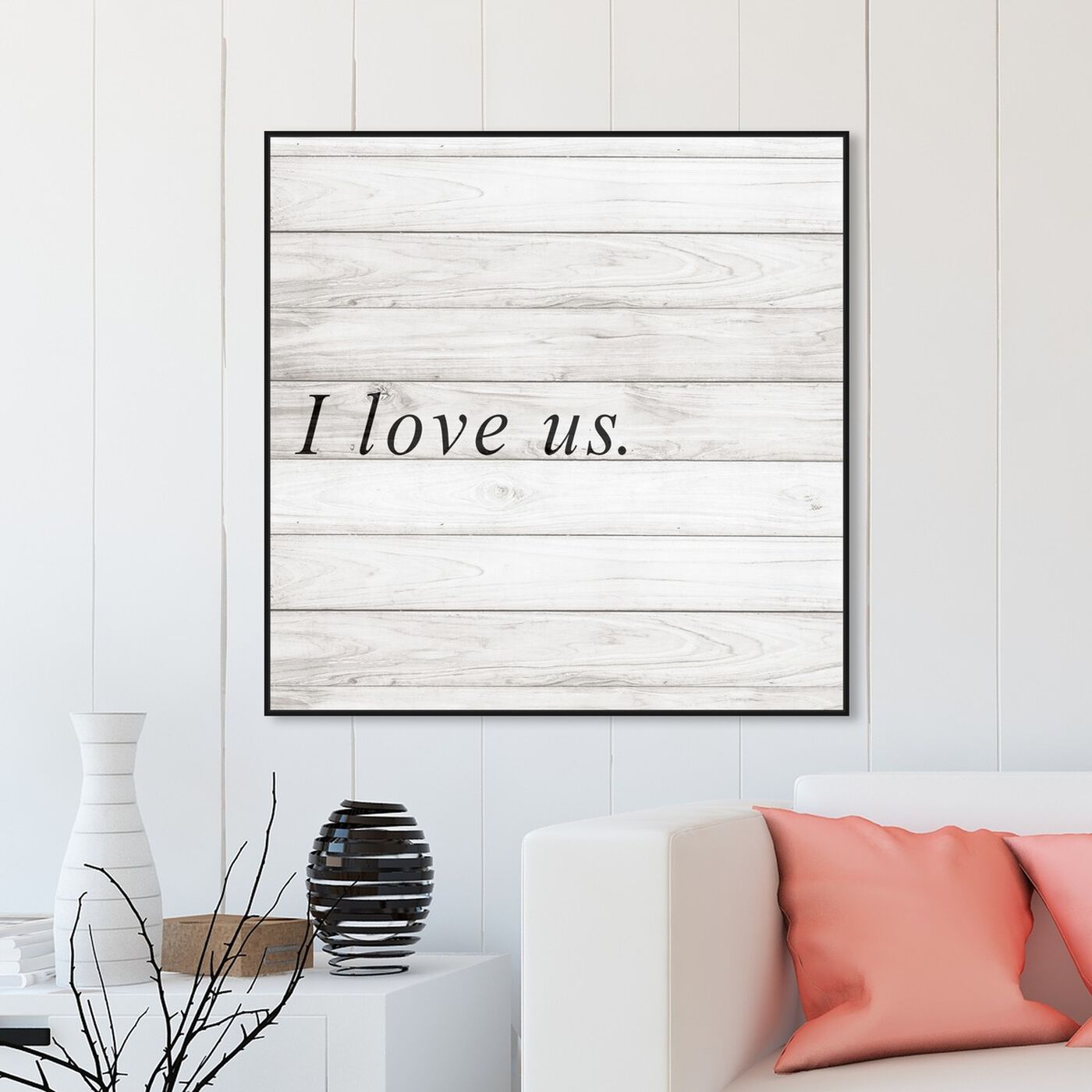 Hanging view of I Love Us Square featuring typography and quotes and love quotes and sayings art.