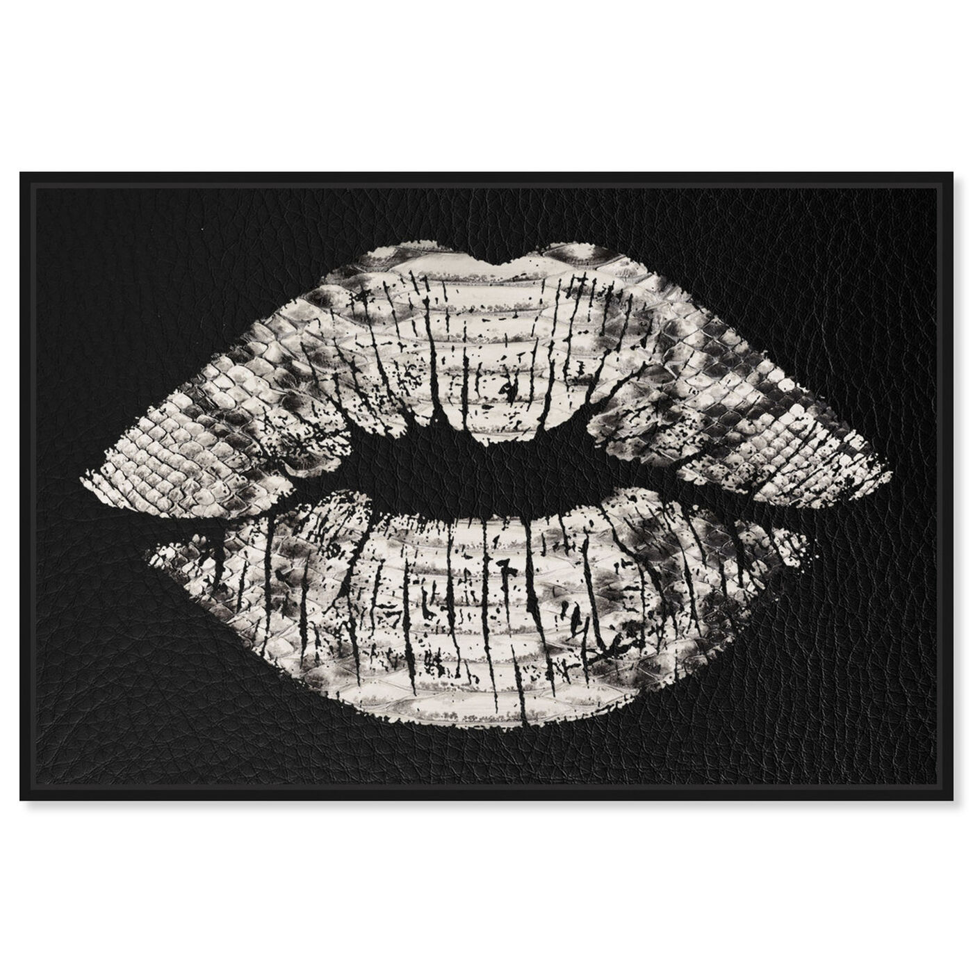 Front view of Leather Kisses featuring fashion and glam and lips art.