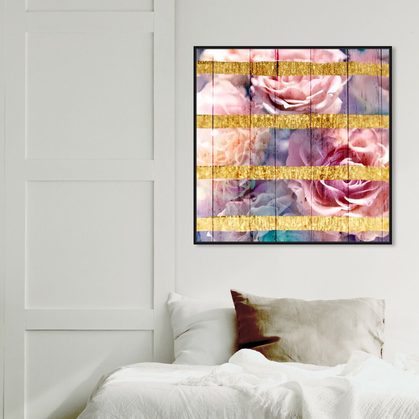 Hanging view of Golden Bloom featuring floral and botanical and florals art.
