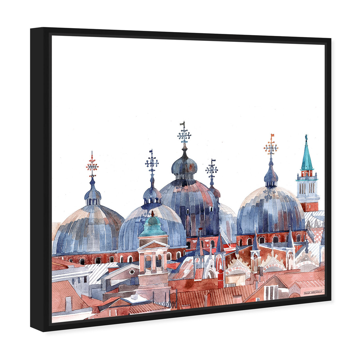 Angled view of Maja Wronska - Waterfront Vista Clear III featuring world and countries and asian countries art.