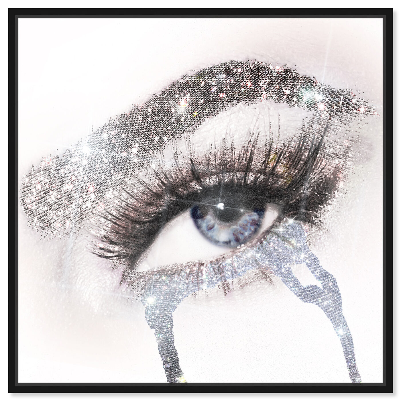 Front view of Eyes and Rhinestones Blue Silver featuring fashion and glam and makeup art.
