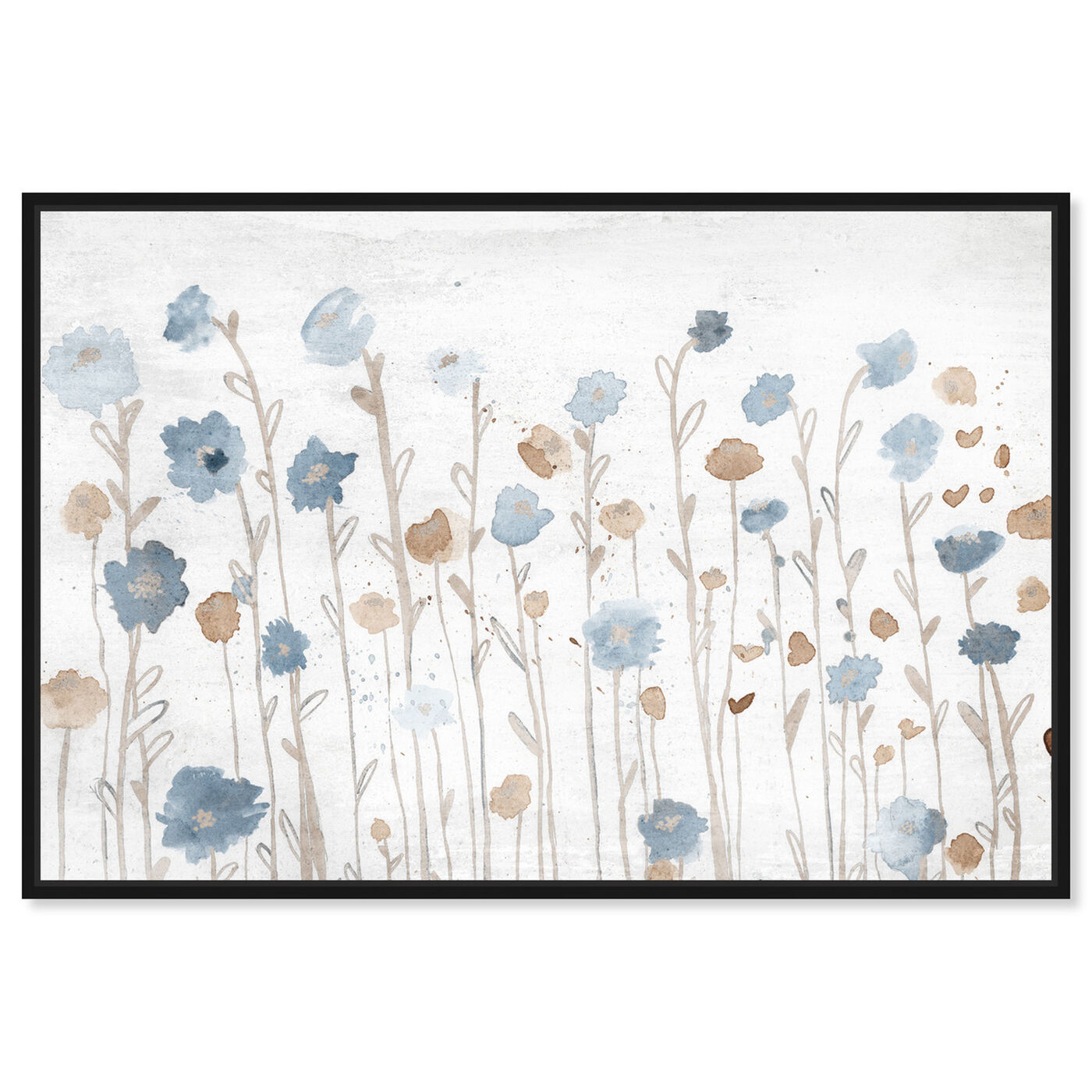 Front view of Beautiful Growth Light Blue featuring floral and botanical and florals art.