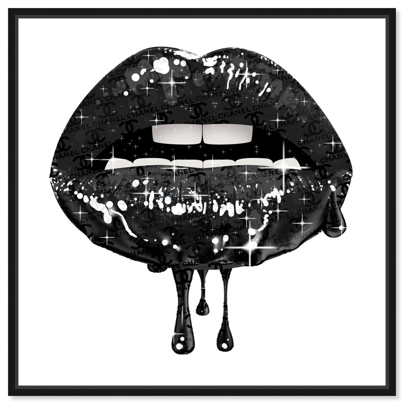 Front view of Noir Fashion Lips featuring fashion and glam and lips art.