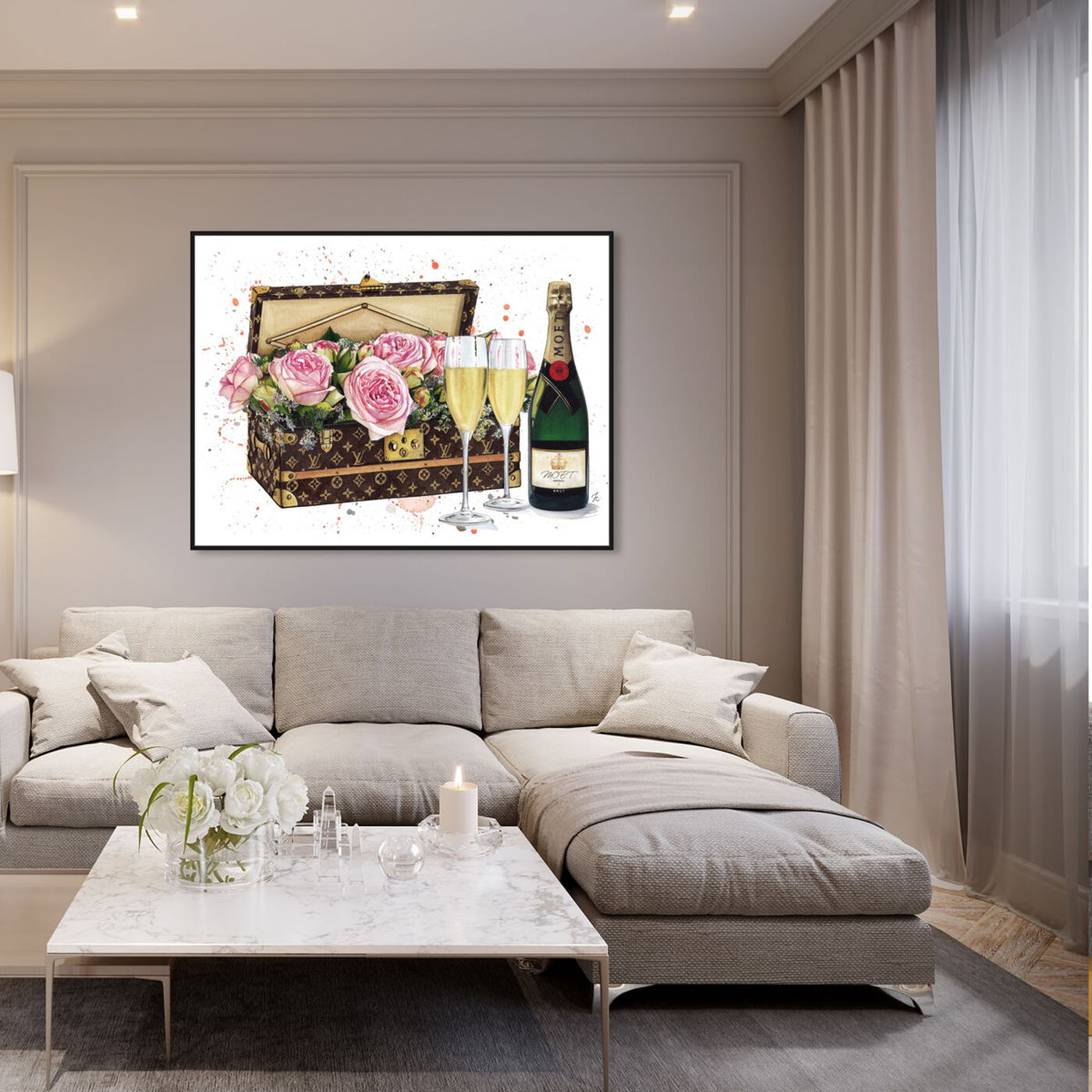 Hanging view of Doll Memories - Trunk Toast featuring fashion and glam and travel essentials art.