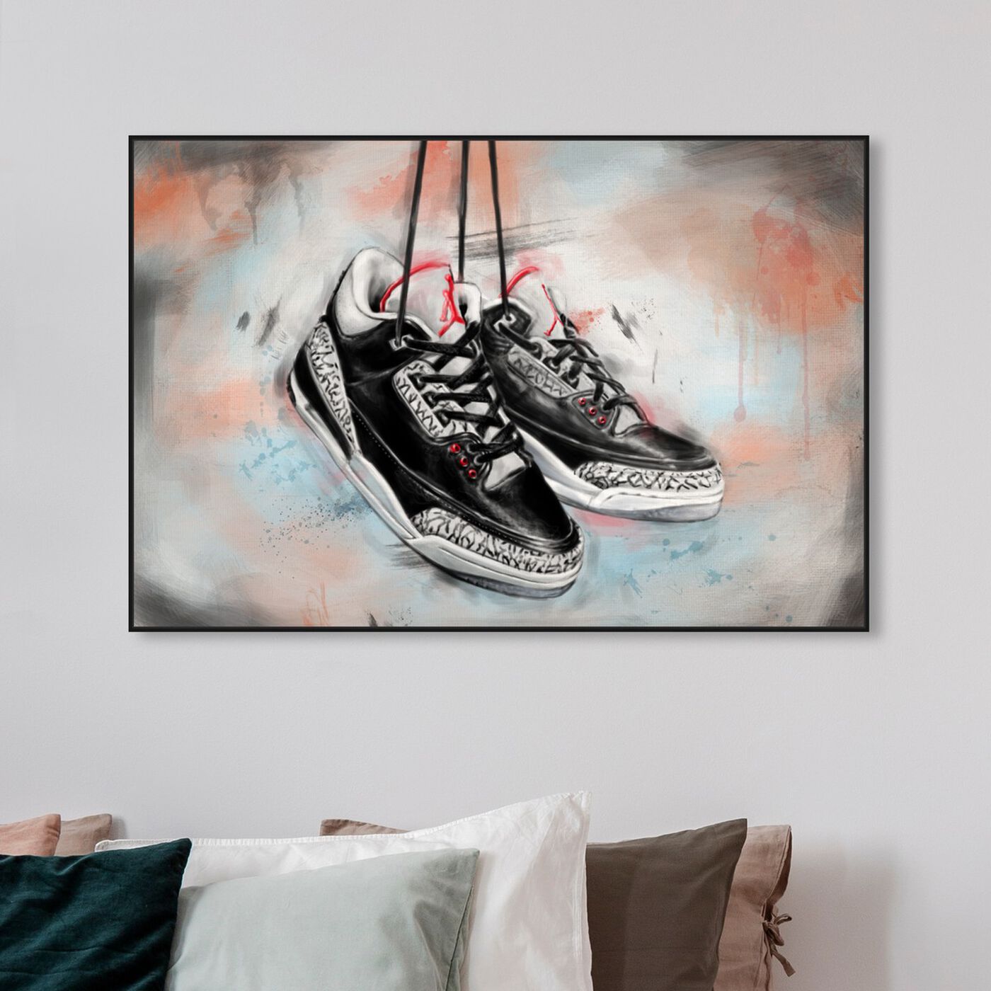 Hanging view of Urban Kicks featuring fashion and glam and shoes art.