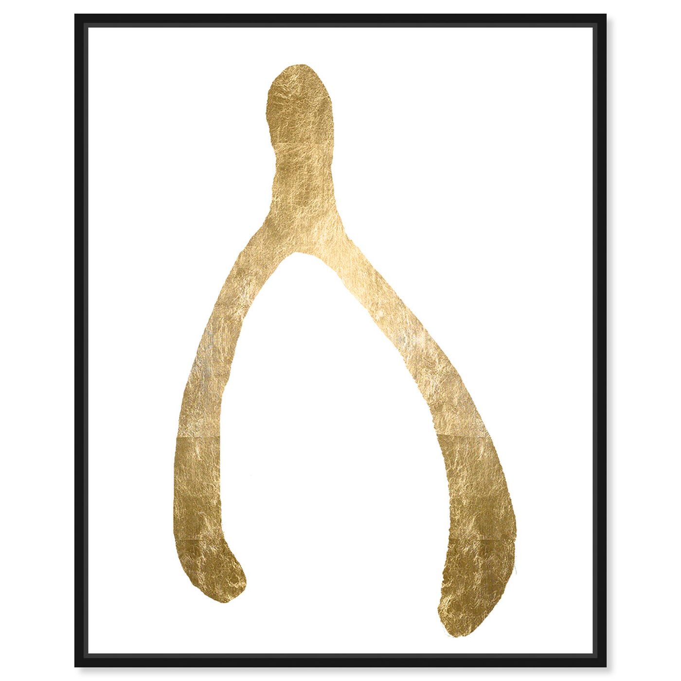Front view of Wishbone Gold Foil featuring symbols and objects and symbols art.