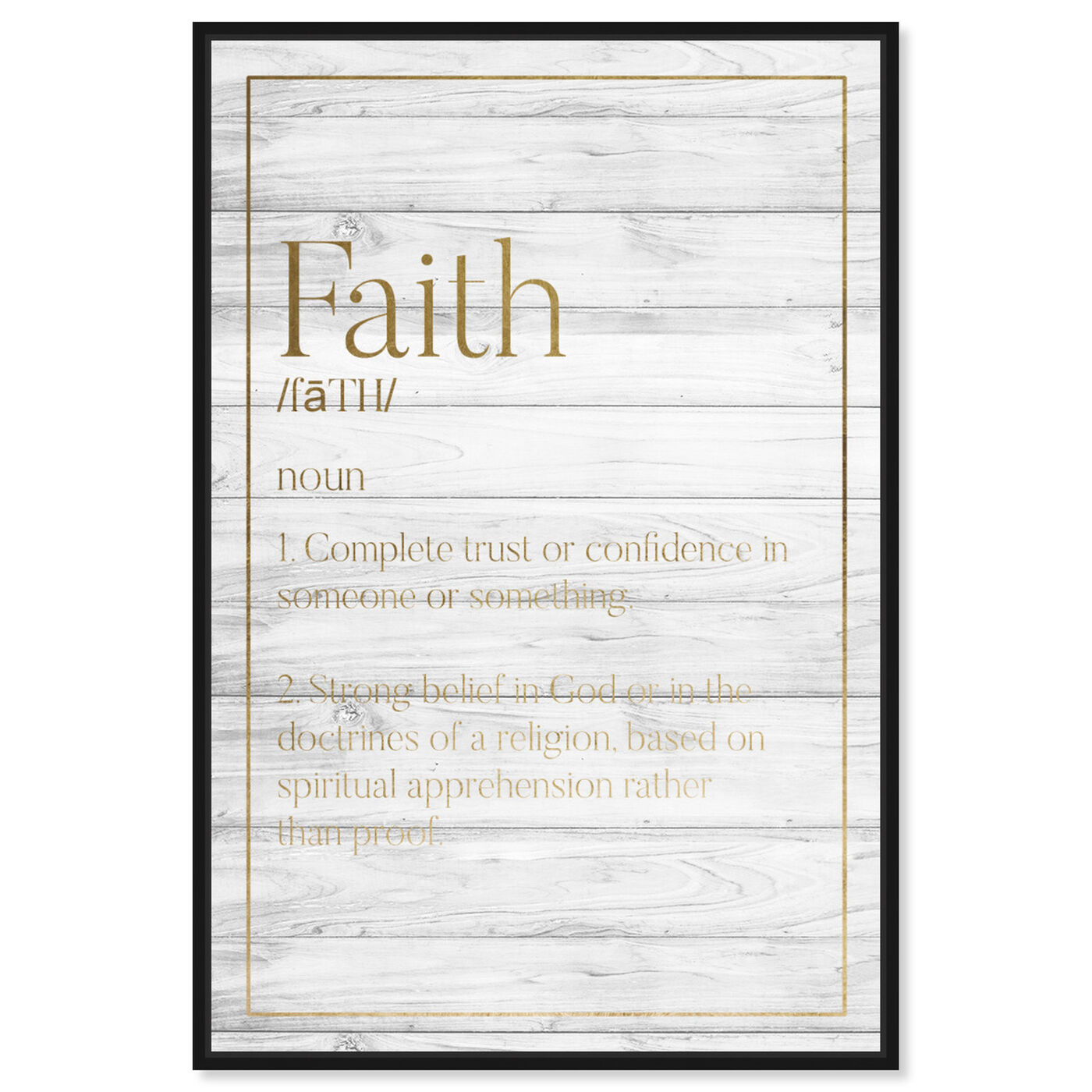 Front view of Faith Typography Wood featuring typography and quotes and inspirational quotes and sayings art.