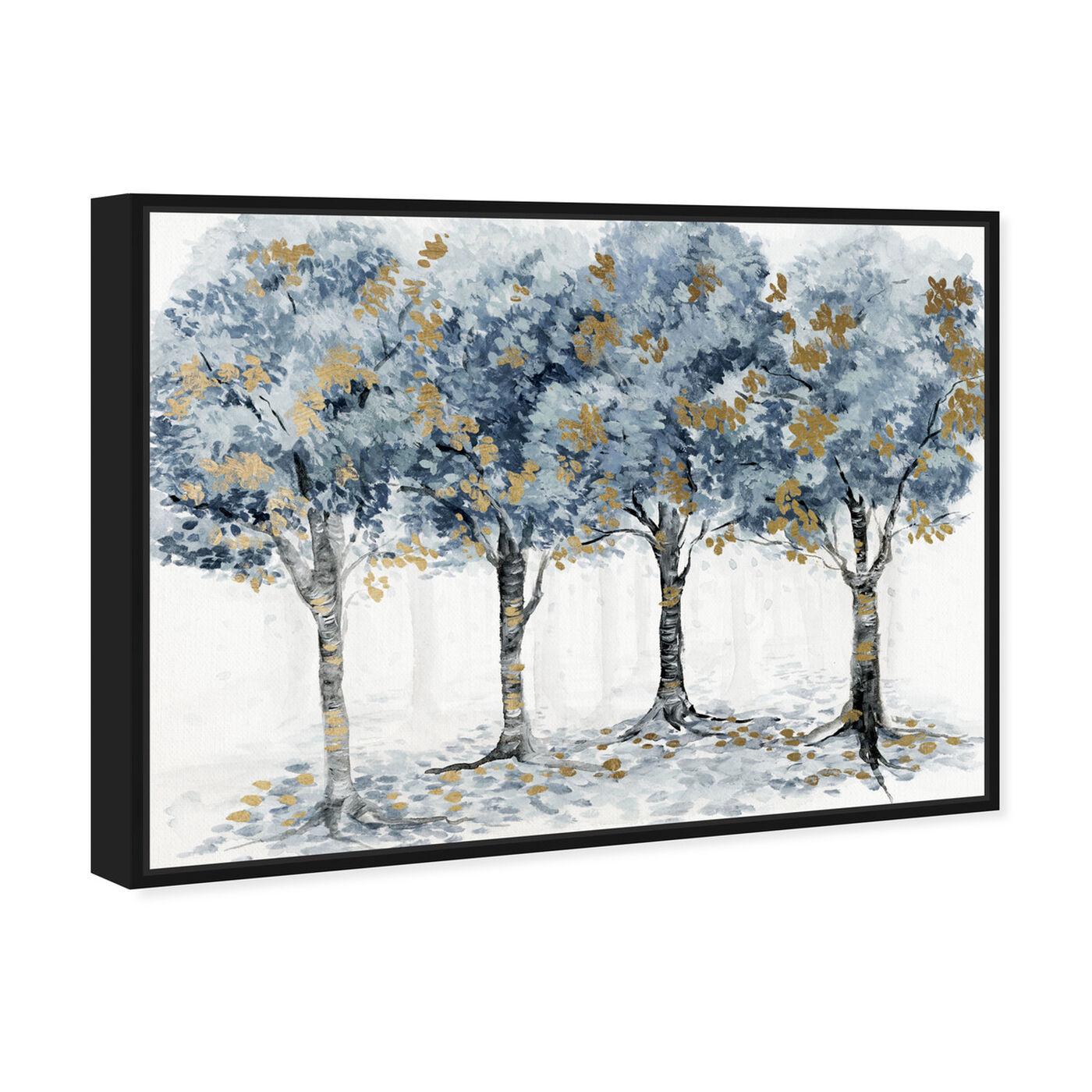 Angled view of Pale Blue Forest featuring floral and botanical and trees art.