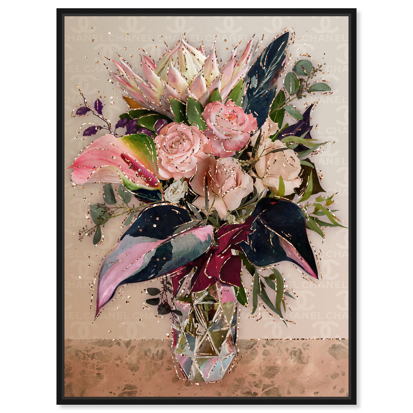 Front view of Warm Coco Bouquet featuring floral and botanical and florals art.