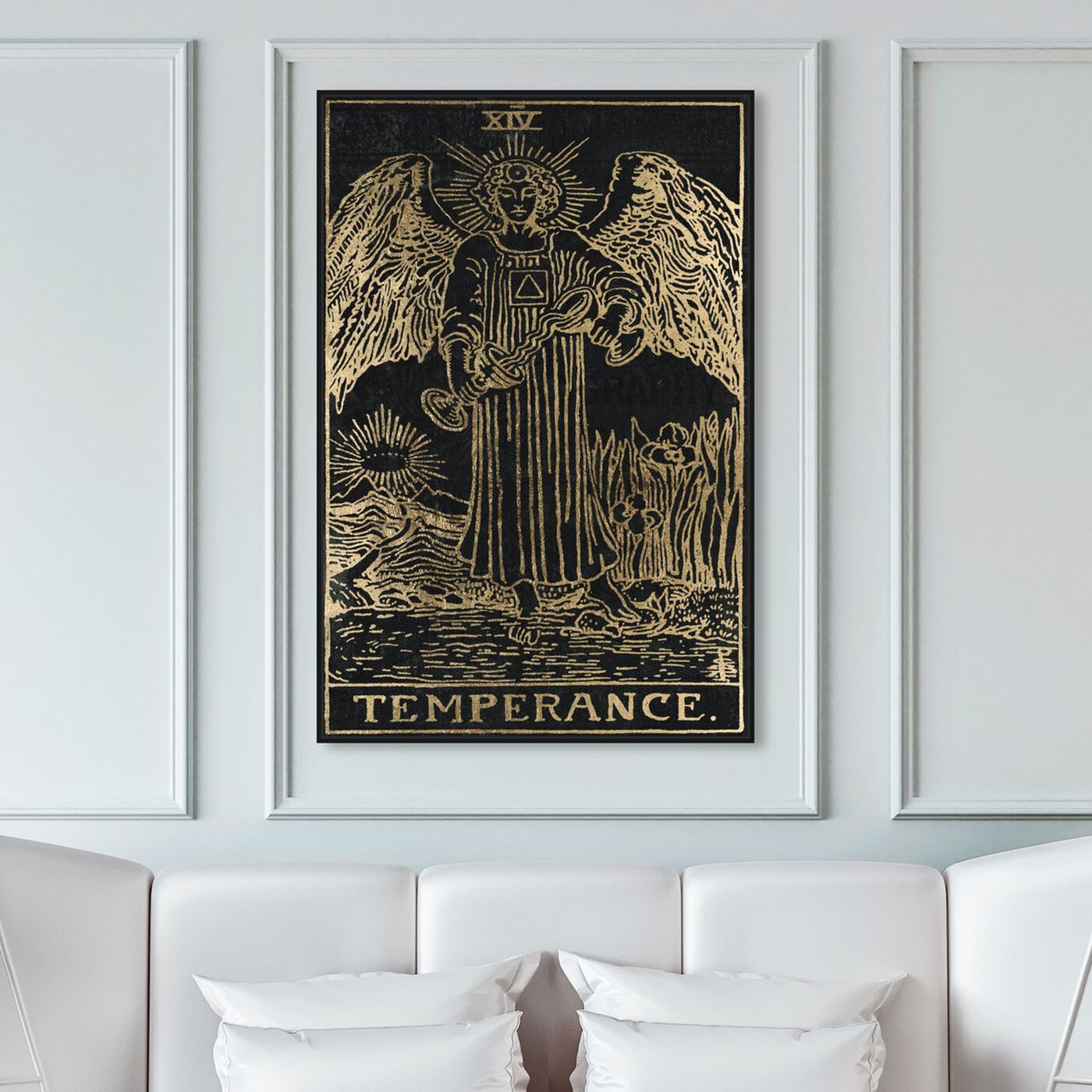 Hanging view of Temperance Tarot featuring spiritual and religious and astrology art.