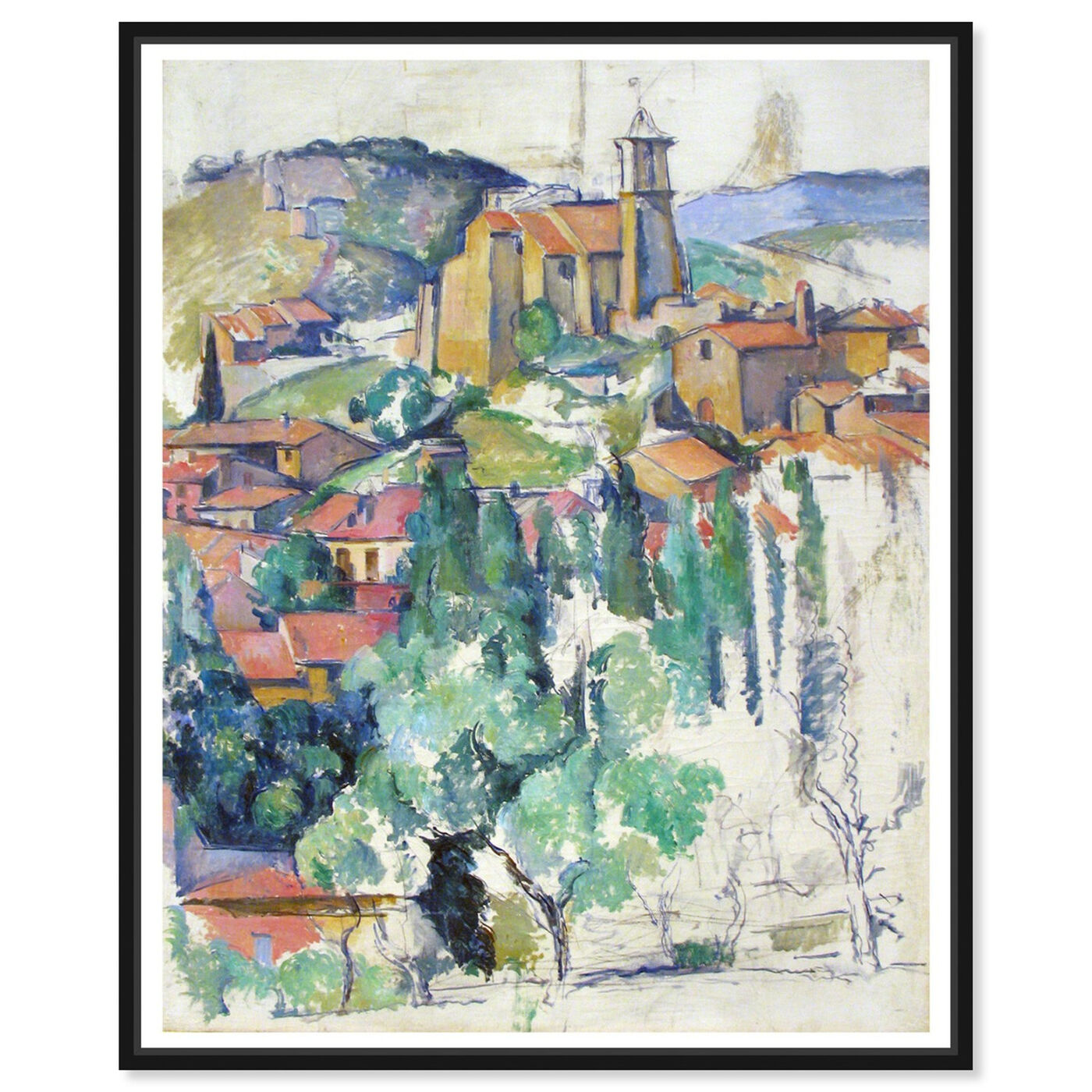Front view of Cezanne - Village At Gardanne featuring classic and figurative and classic art.