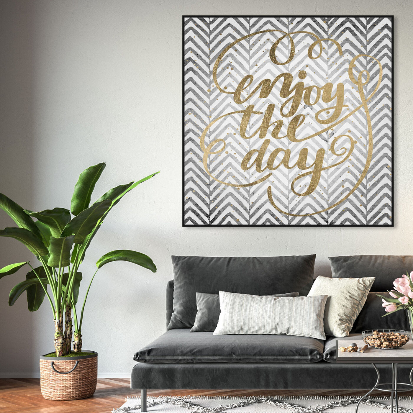 Hanging view of Enjoy All Days featuring typography and quotes and inspirational quotes and sayings art.