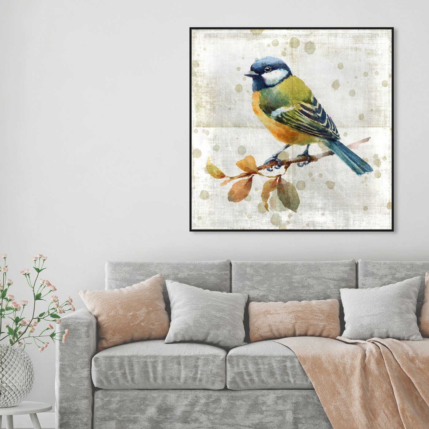 Hanging view of Blue Bird featuring animals and birds art.