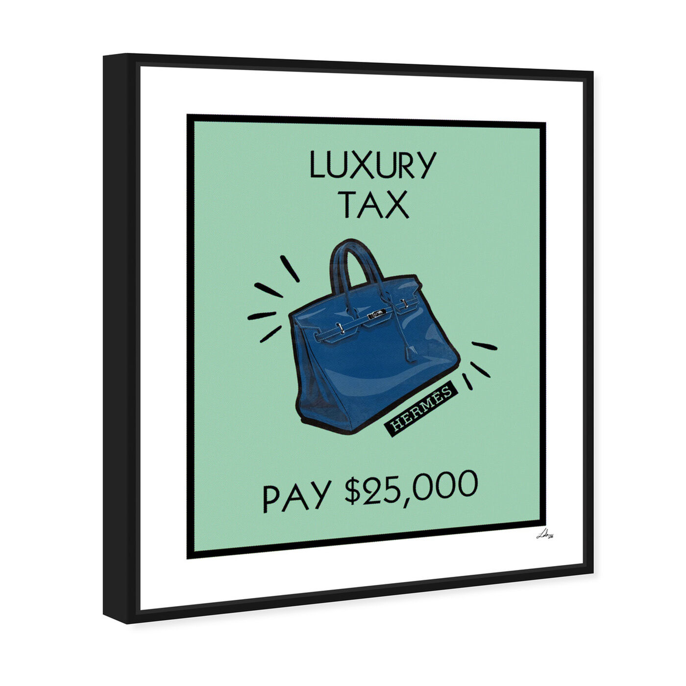 Angled view of Luxury Tax Birkin featuring fashion and glam and handbags art.