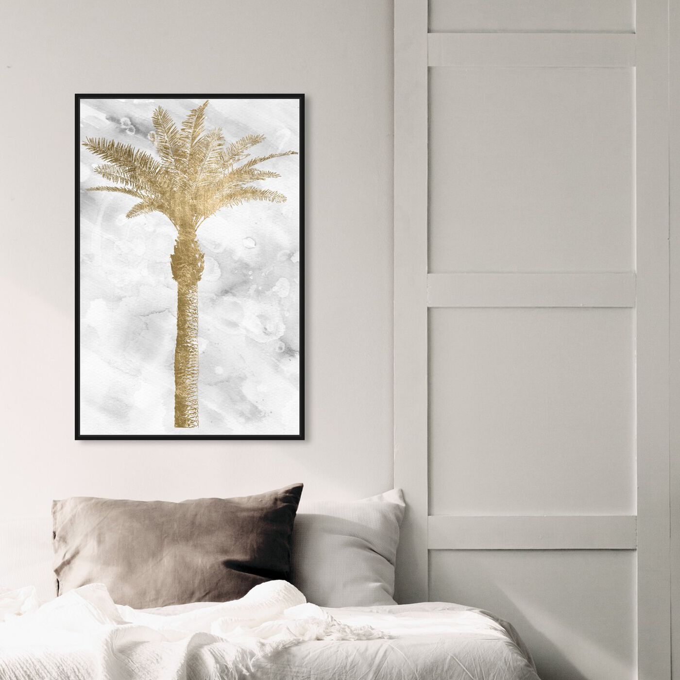 Hanging view of Palm Tree Gold II featuring floral and botanical and trees art.