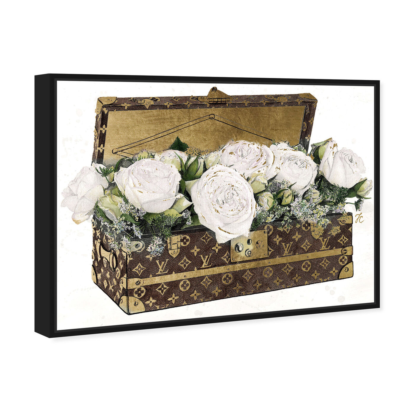 Angled view of Doll Memories - Trunk of Roses Eclair featuring fashion and glam and travel essentials art.