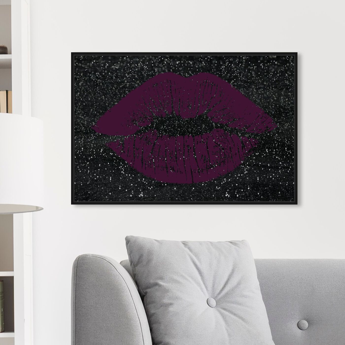 Hanging view of Solid Kiss Purple Lipstick featuring fashion and glam and lips art.