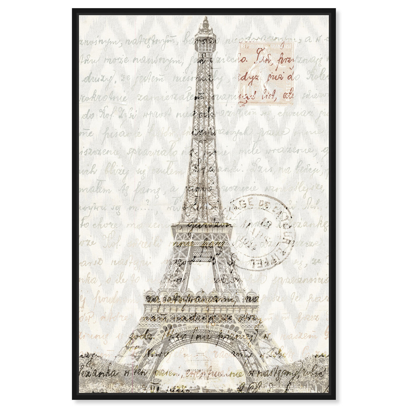 Front view of Eiffel Thoughts featuring architecture and buildings and european buildings art.