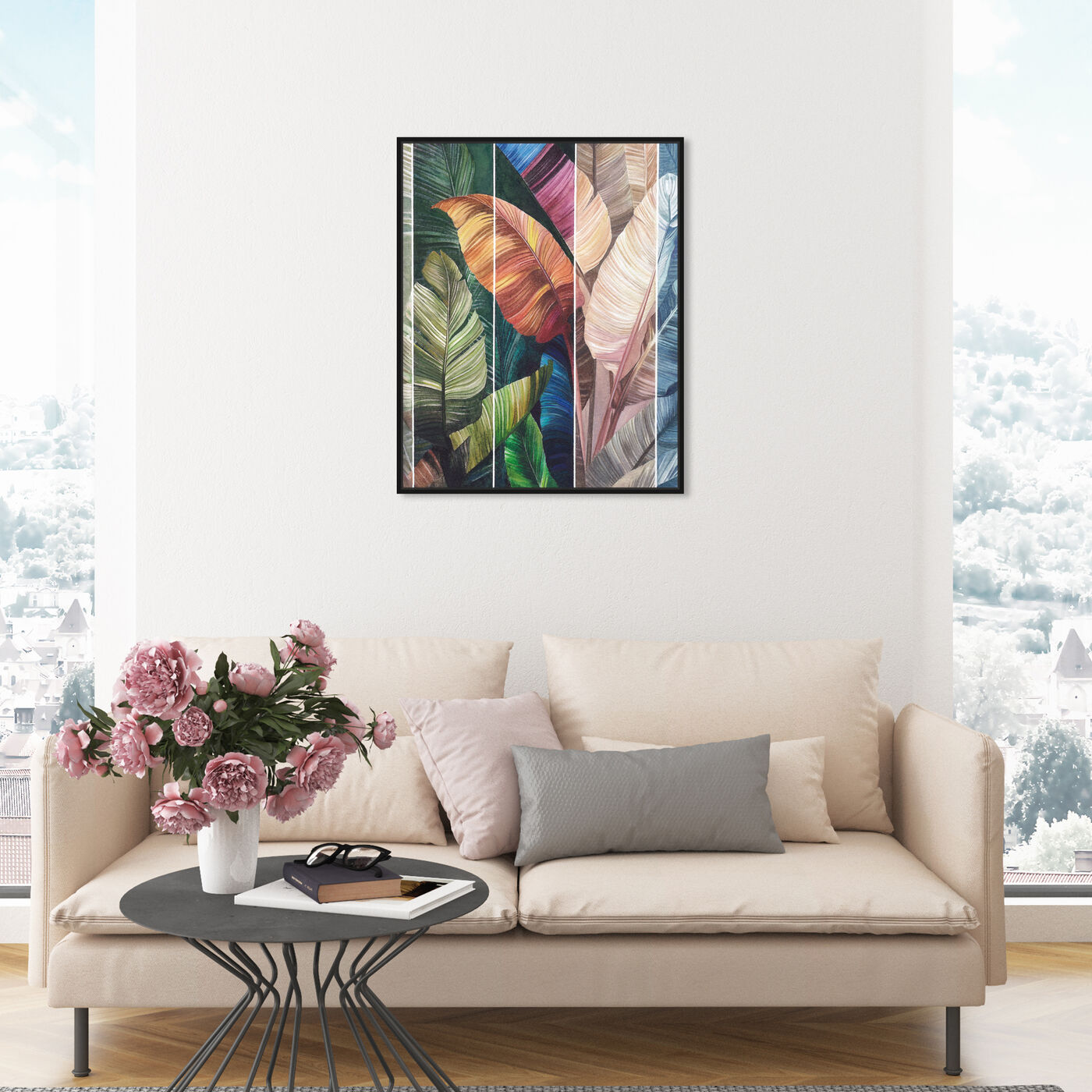 Hanging view of Tropical Leaves Views featuring floral and botanical and botanicals art.