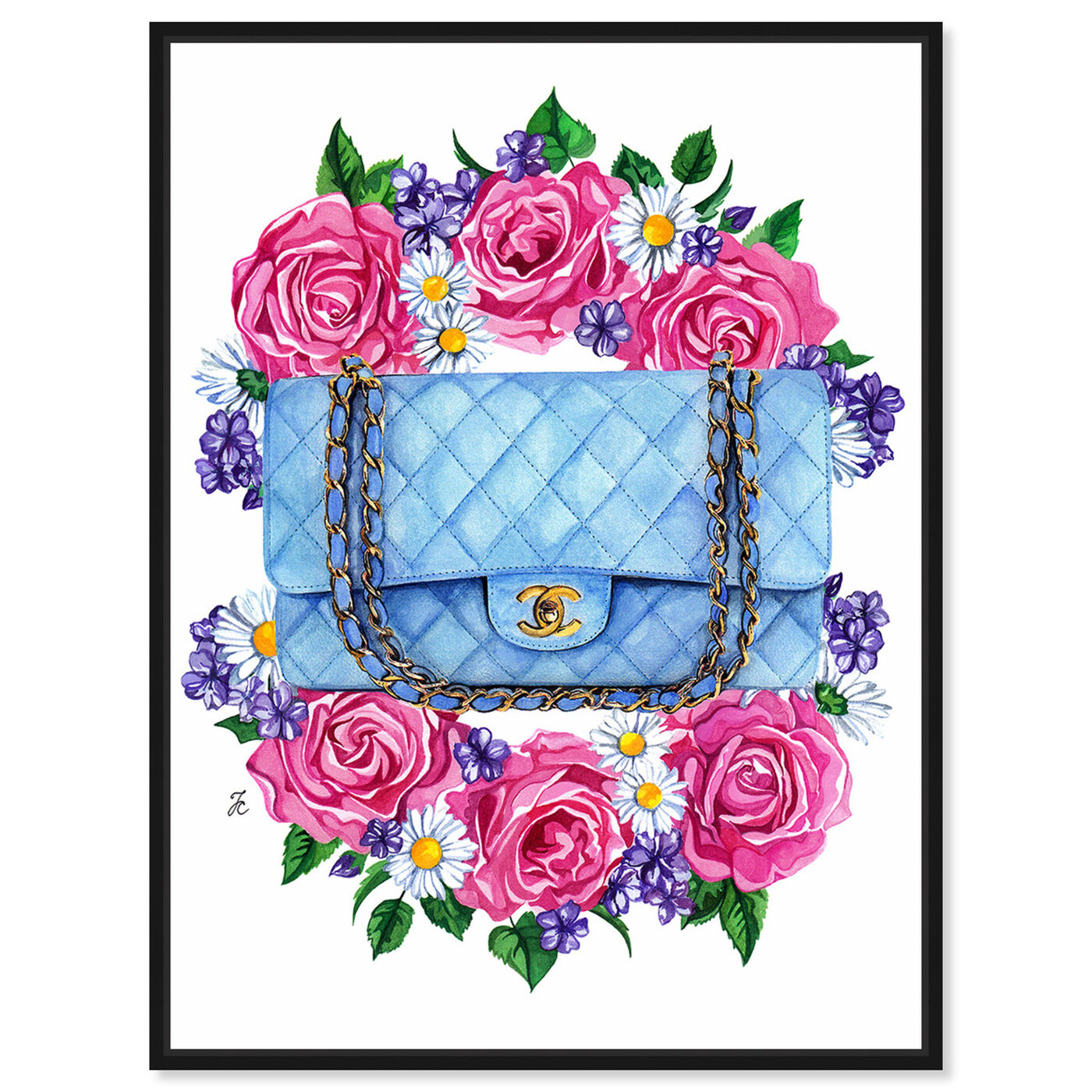 Front view of Doll Memories - Pastel Blues featuring fashion and glam and handbags art.