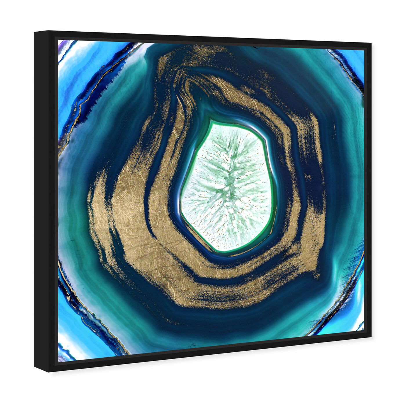 Angled view of Bluelove Geo featuring abstract and crystals art.