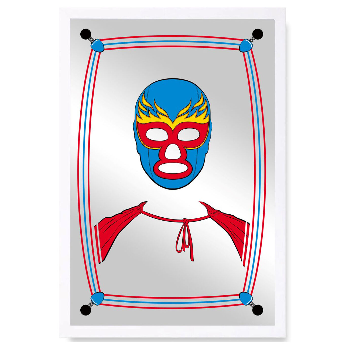 Front view of LuchaLibre Mirror featuring sports and teams and boxing art.